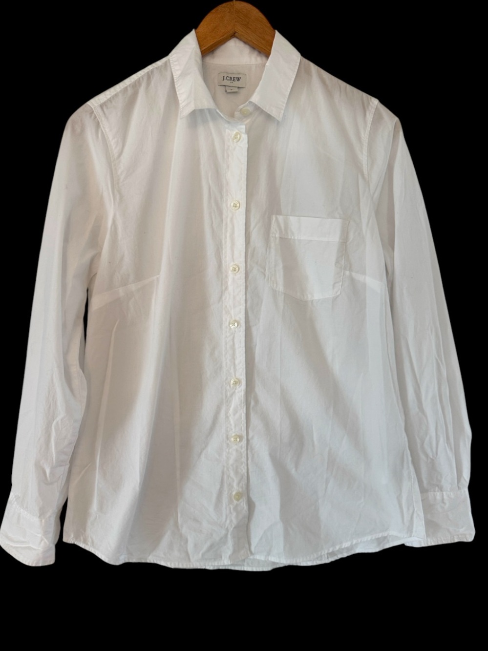 J Crew Button Up Shirt Womens Small Cotton Relaxed Fit White